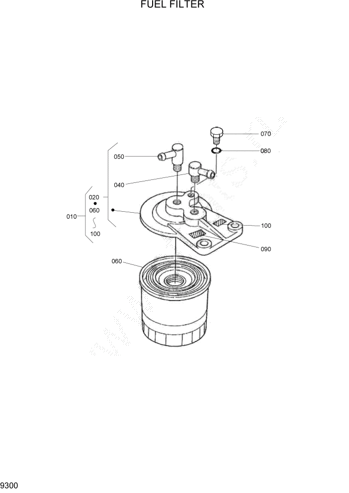Схема запчастей Hyundai HSL400T - PAGE 9300 FUEL FILTER ДВИГАТЕЛЬ БАЗА