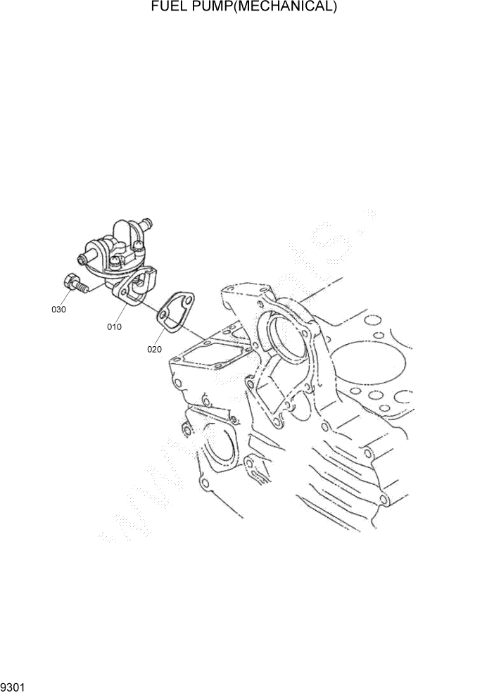 Схема запчастей Hyundai HSL400T - PAGE 9301 FUEL PUMP(MECHANICAL) ДВИГАТЕЛЬ БАЗА