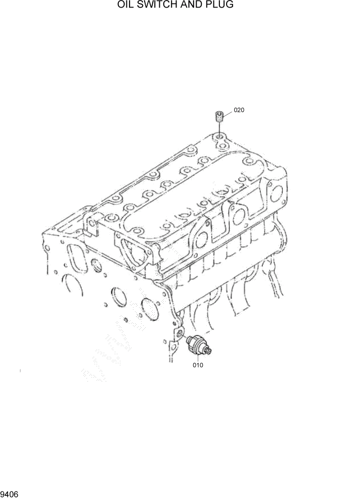 Схема запчастей Hyundai HSL400T - PAGE 9406 OIL SWITCH AND PLUG ДВИГАТЕЛЬ БАЗА