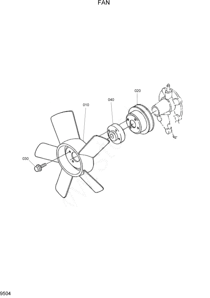 Схема запчастей Hyundai HSL400T - PAGE 9504 FAN ДВИГАТЕЛЬ БАЗА