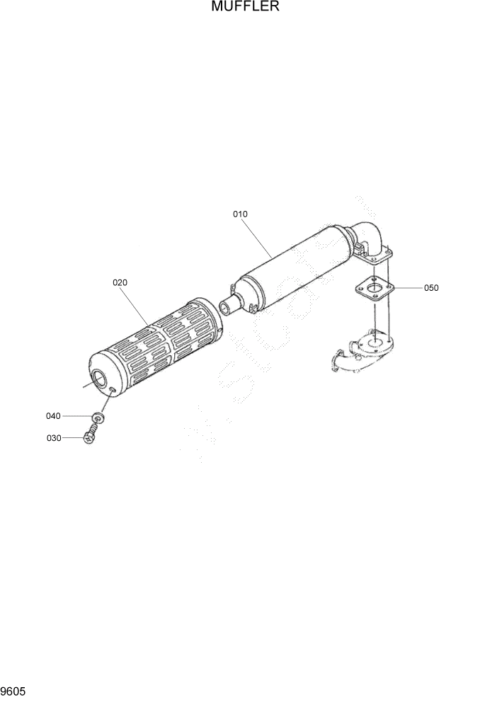 Схема запчастей Hyundai HSL400T - PAGE 9605 MUFFLER ДВИГАТЕЛЬ БАЗА