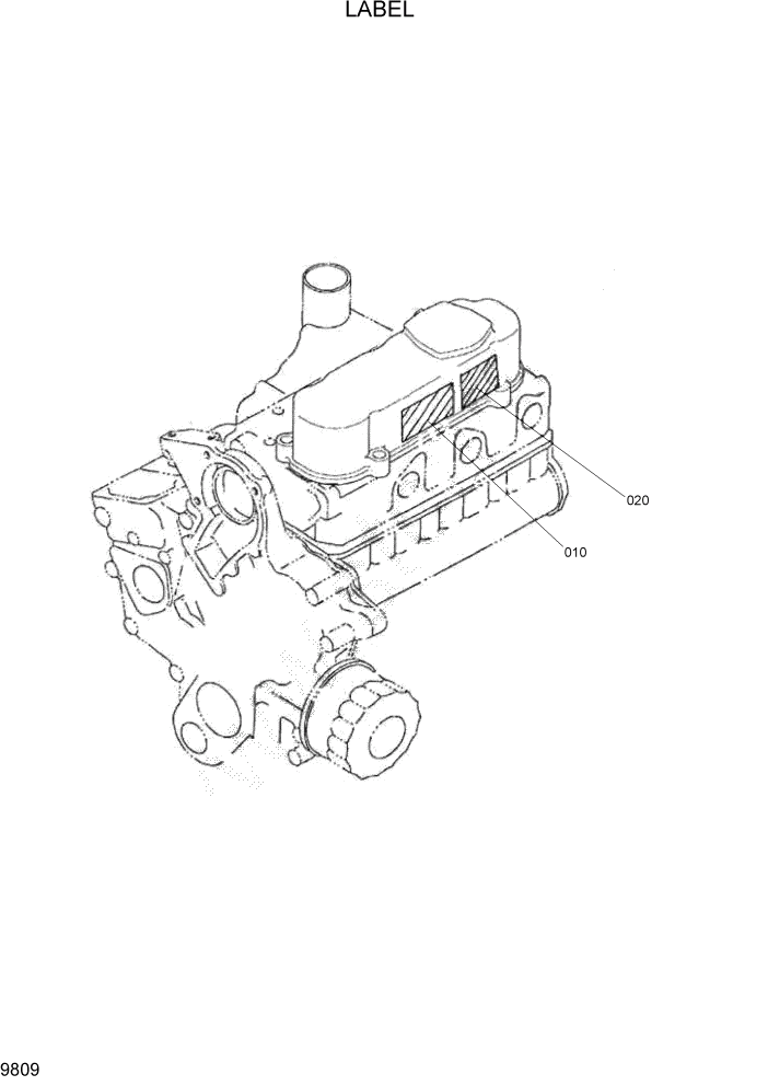 Схема запчастей Hyundai HSL400T - PAGE 9809 LABEL ДВИГАТЕЛЬ БАЗА