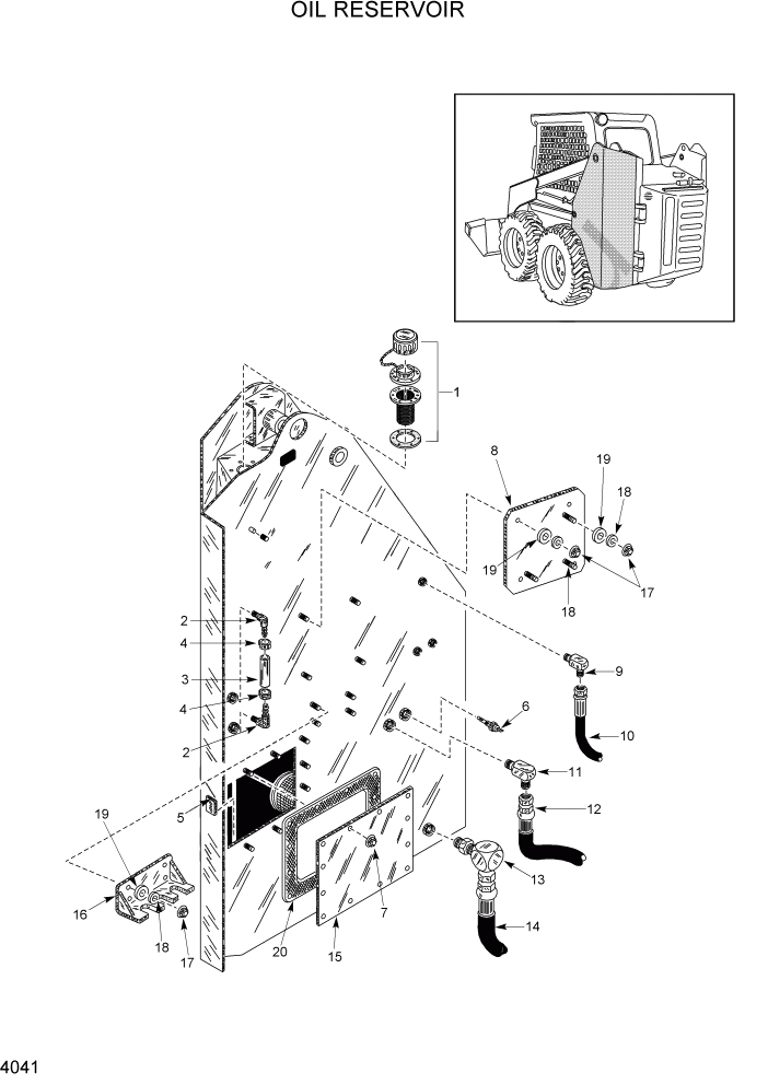 Схема запчастей Hyundai HSL680T - PAGE 4041 OIL RESERVOIR ГИДРАВЛИЧЕСКАЯ СИСТЕМА