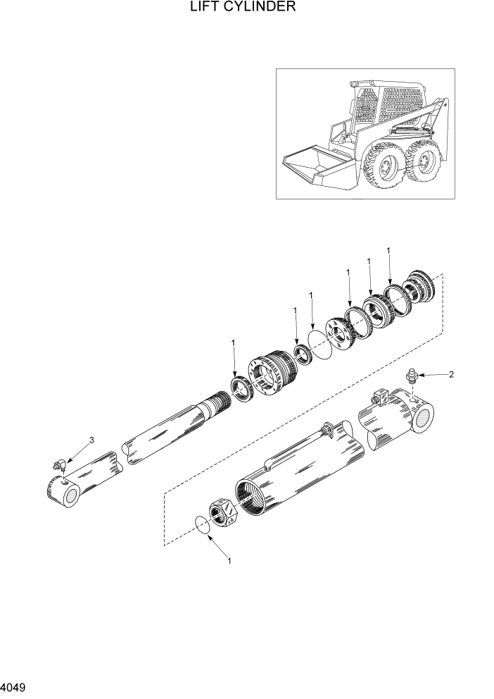 Схема запчастей Hyundai HSL680T - PAGE 4049 LIFT CYLINDER ГИДРАВЛИЧЕСКАЯ СИСТЕМА