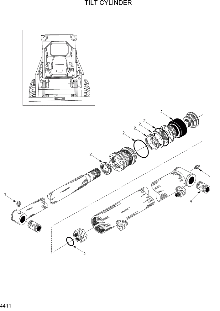 Схема запчастей Hyundai HSL680T - PAGE 4411 TLIT CYLINDER ГИДРАВЛИЧЕСКАЯ СИСТЕМА