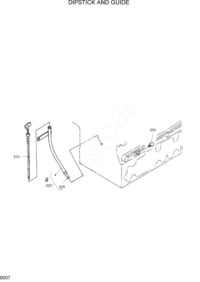 Схема запчастей Hyundai HSL680T - PAGE 9007 DIPSTICK AND GUIDE ДВИГАТЕЛЬ БАЗА