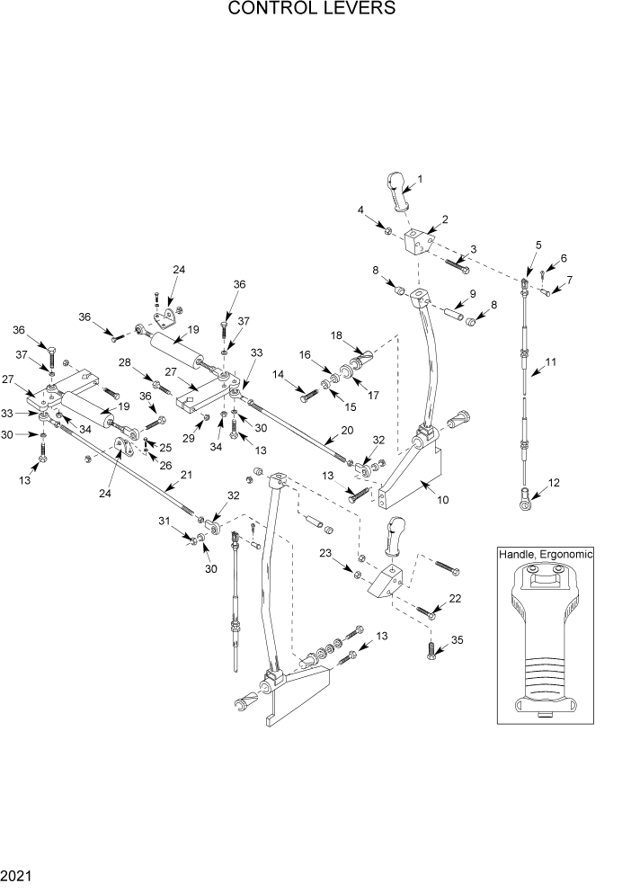 Схема запчастей Hyundai HSL800T - PAGE 2021 CONTROL LEVERS КОНТРОЛЬ