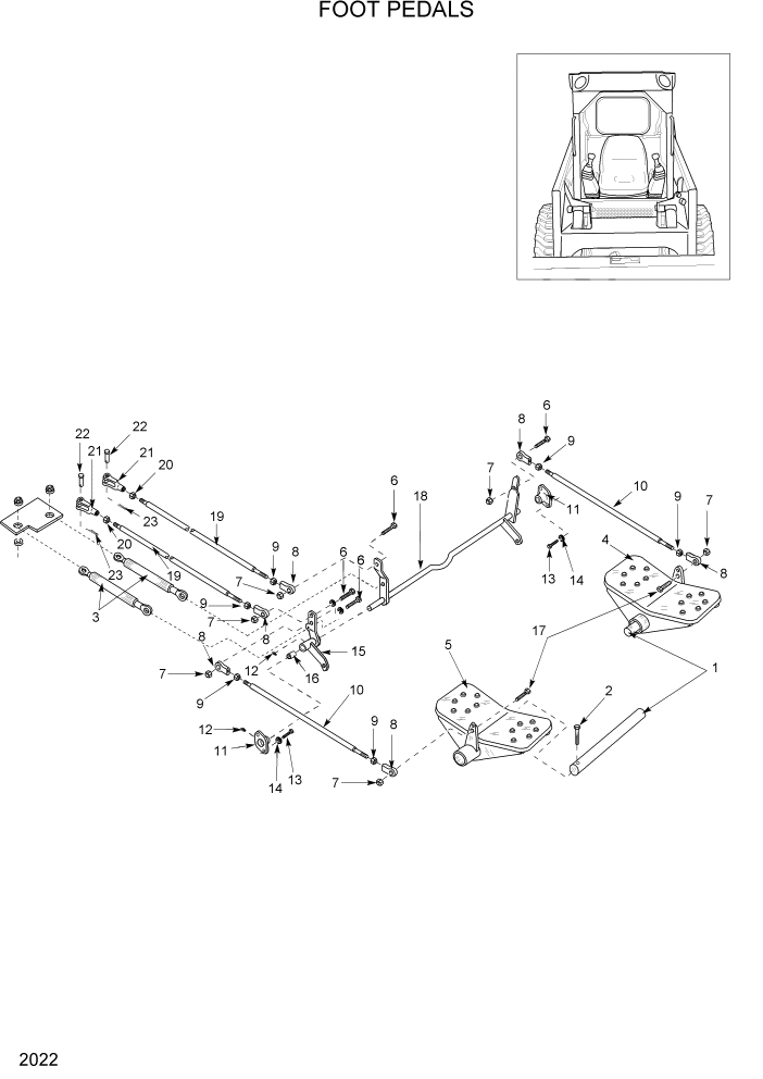 Схема запчастей Hyundai HSL800T - PAGE 2022 FOOT PEDALS КОНТРОЛЬ