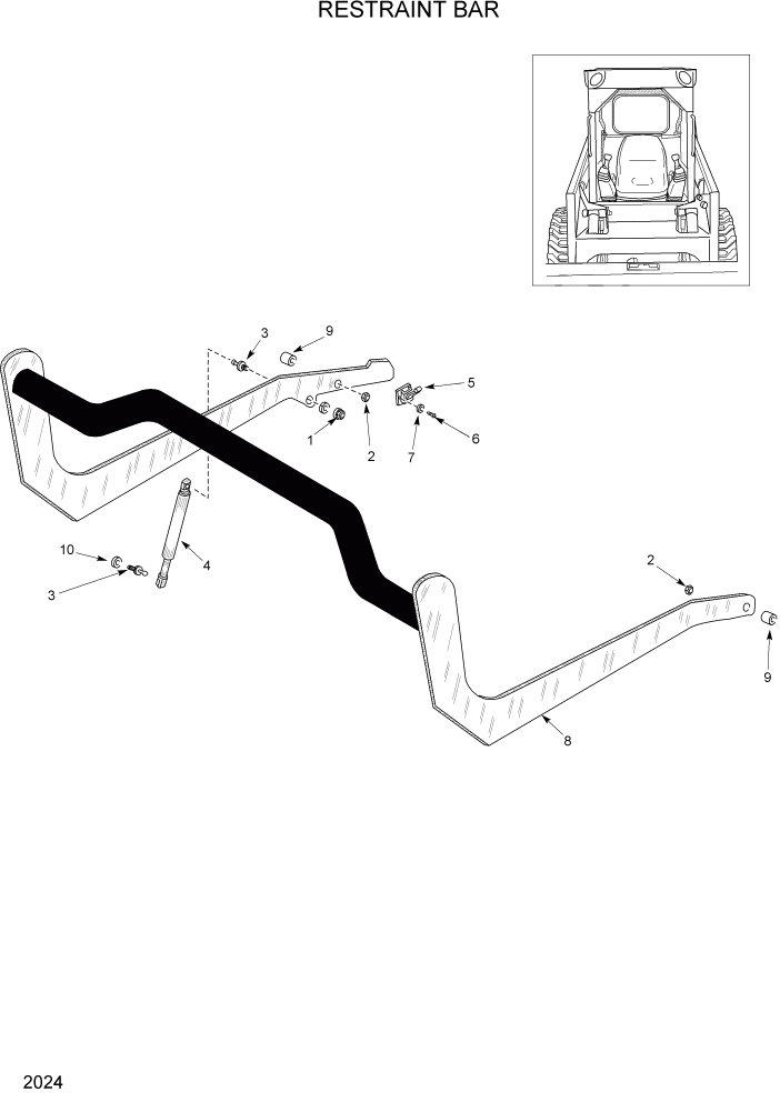 Схема запчастей Hyundai HSL800T - PAGE 2024 RESTRAINT BAR КОНТРОЛЬ