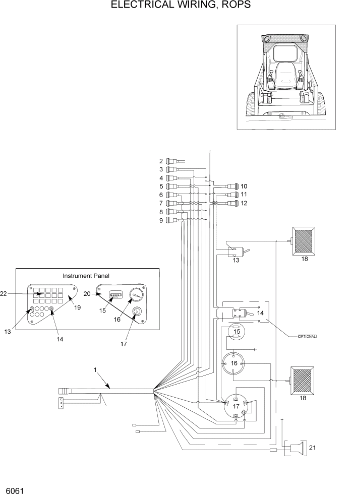 Схема запчастей Hyundai HSL800T - PAGE 6061 ELECTRICAL WIRING, ROPS ЭЛЕКТРИЧЕСКАЯ СИСТЕМА