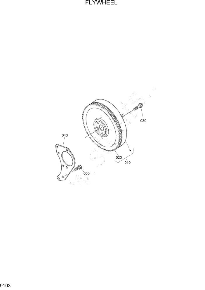 Схема запчастей Hyundai HSL800T - PAGE 9103 FLYWHEEL ДВИГАТЕЛЬ БАЗА
