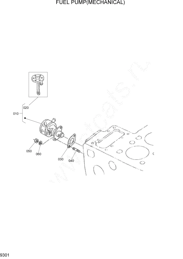 Схема запчастей Hyundai HSL800T - PAGE 9301 FUEL PUMP(MECHANICAL) ДВИГАТЕЛЬ БАЗА