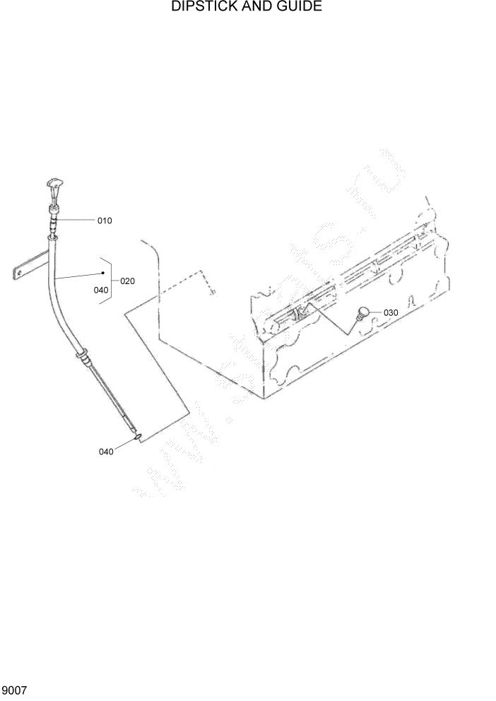 Схема запчастей Hyundai HSL960T - PAGE 9007 DIPSTICK AND GUIDE ДВИГАТЕЛЬ БАЗА