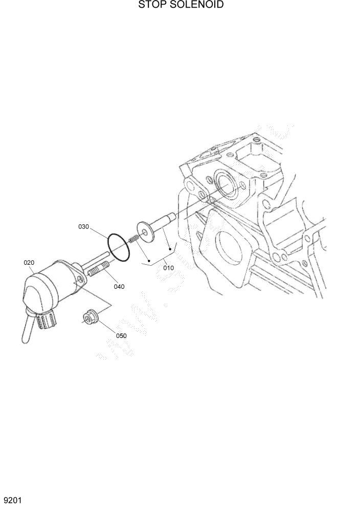 Схема запчастей Hyundai HSL960T - PAGE 9201 STOP SOLENOID ДВИГАТЕЛЬ БАЗА