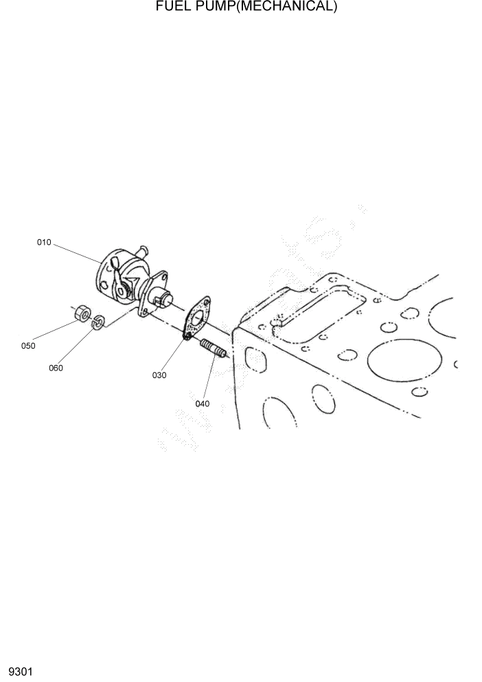Схема запчастей Hyundai HSL960T - PAGE 9301 FUEL PUMP(MECHANICAL) ДВИГАТЕЛЬ БАЗА