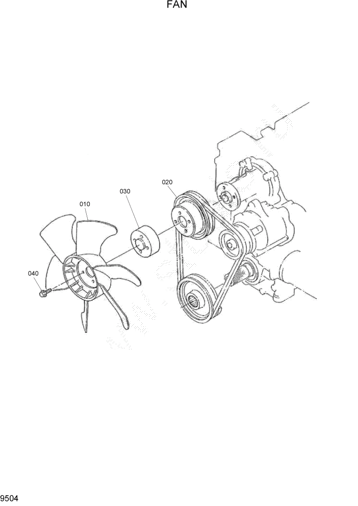 Схема запчастей Hyundai HSL960T - PAGE 9504 FAN ДВИГАТЕЛЬ БАЗА