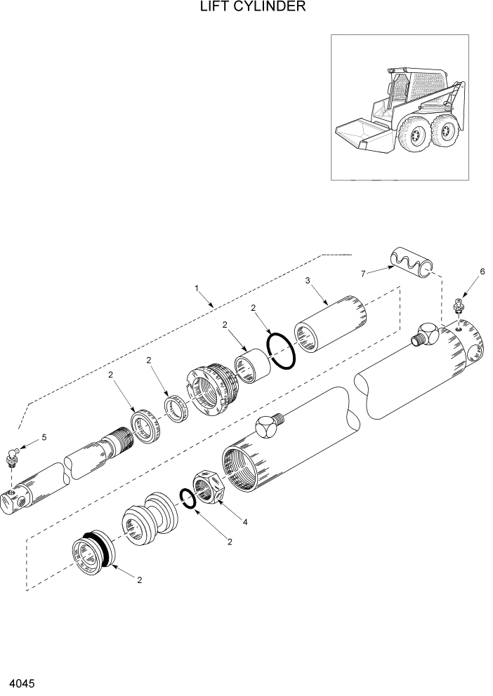 Схема запчастей Hyundai HSL1500T - PAGE 4045 LIFT CYLINDER ГИДРАВЛИЧЕСКАЯ СИСТЕМА