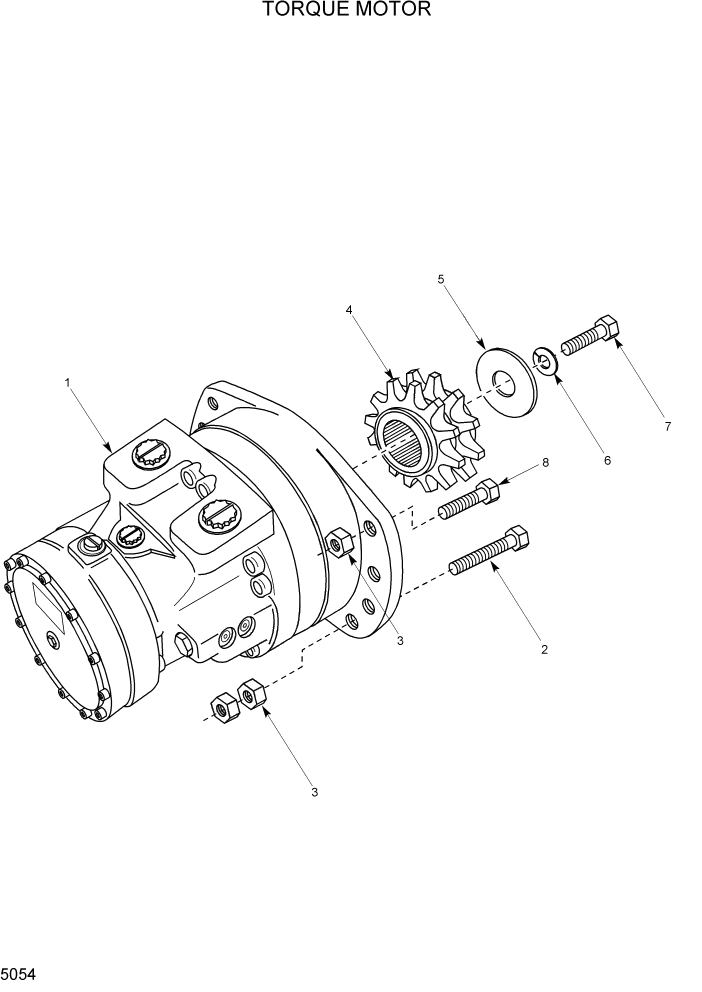 Схема запчастей Hyundai HSL1500T - PAGE 5054 TORQUE MOTOR ГИДРОСТАТИЧЕСКАЯ СИСТЕМА ПРИВОДОВ