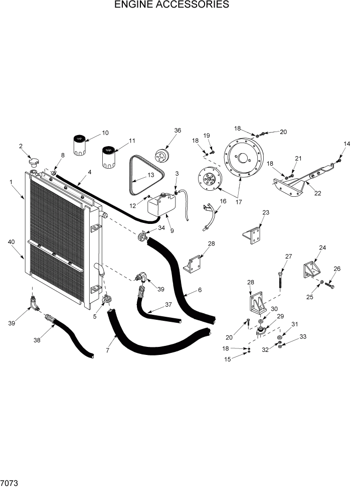 Схема запчастей Hyundai HSL1500T - PAGE 7073 ENGINE ACCESSORIES ДВИГАТЕЛЬ & ХОДОВАЯ
