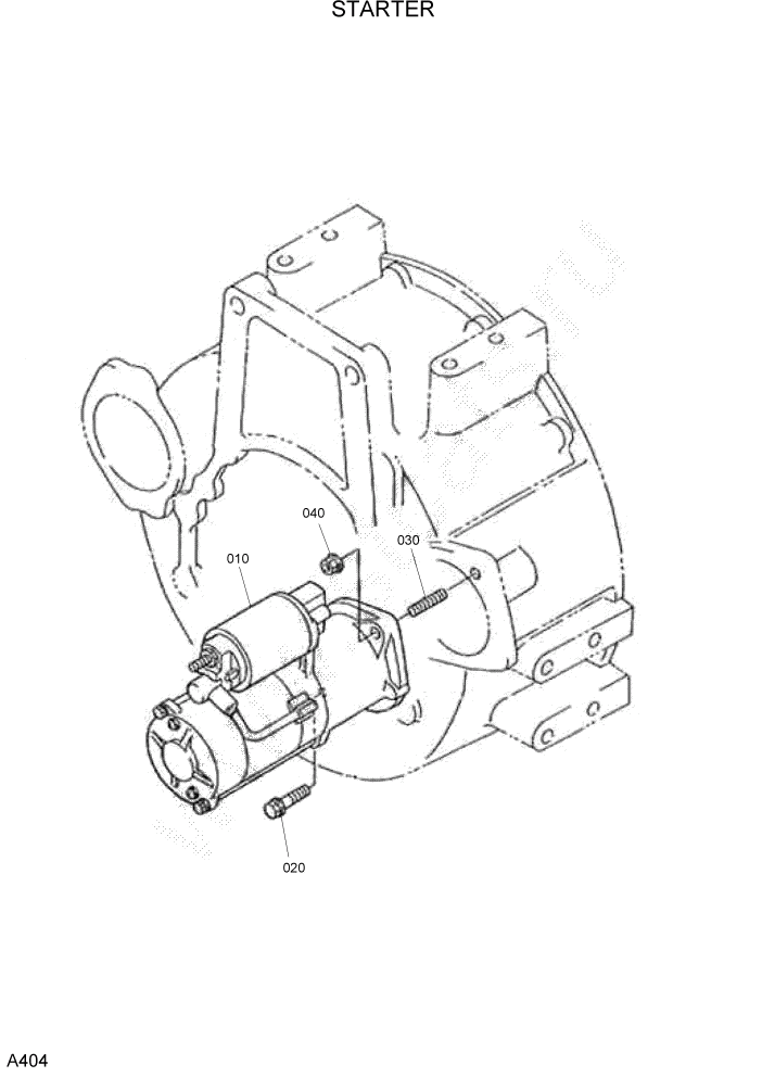 Схема запчастей Hyundai HSL1500T - PAGE A404 STARTER ДВИГАТЕЛЬ БАЗА