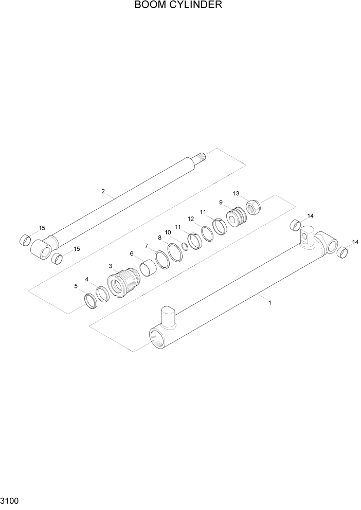 Схема запчастей Hyundai HSL610 - PAGE 3100 BOOM CYLINDER ГИДРАВЛИЧЕСКАЯ СИСТЕМА