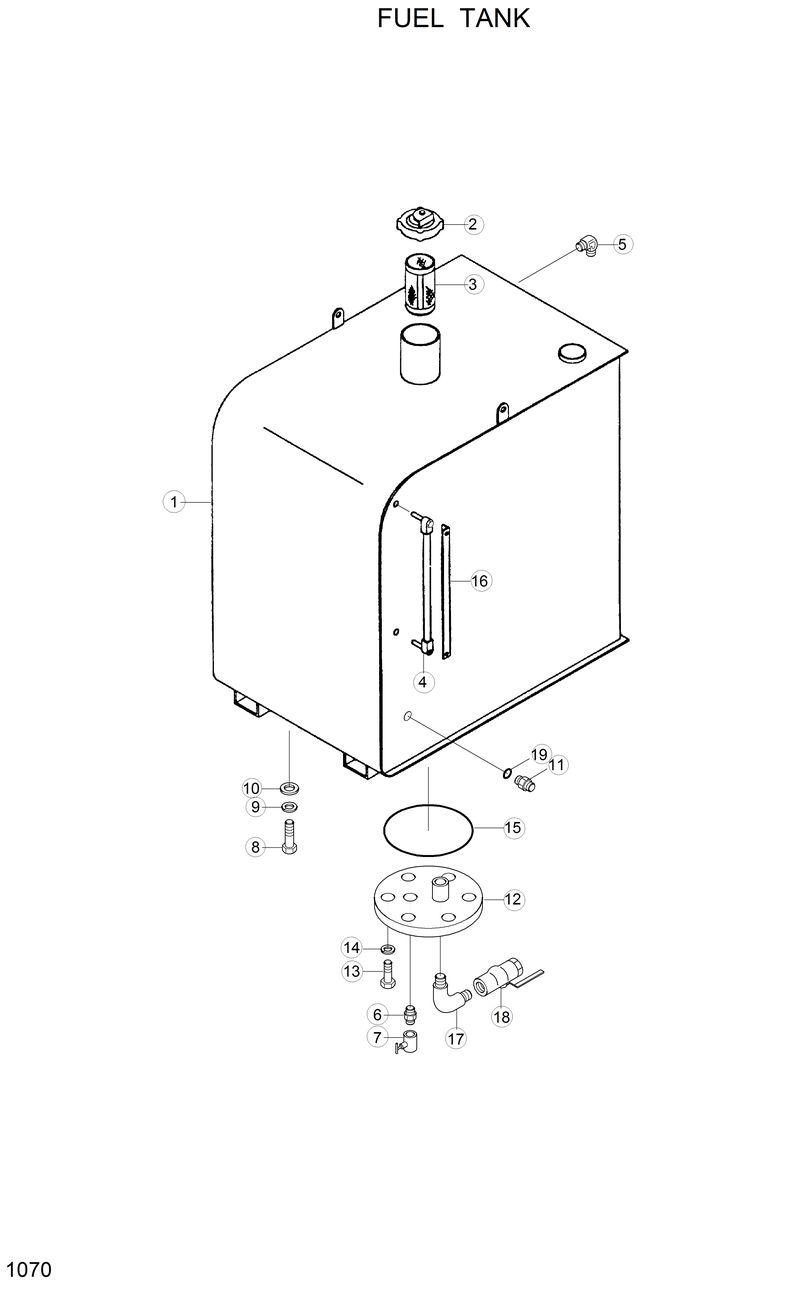 Схема запчастей Hyundai R130LC - FUEL TANK 
