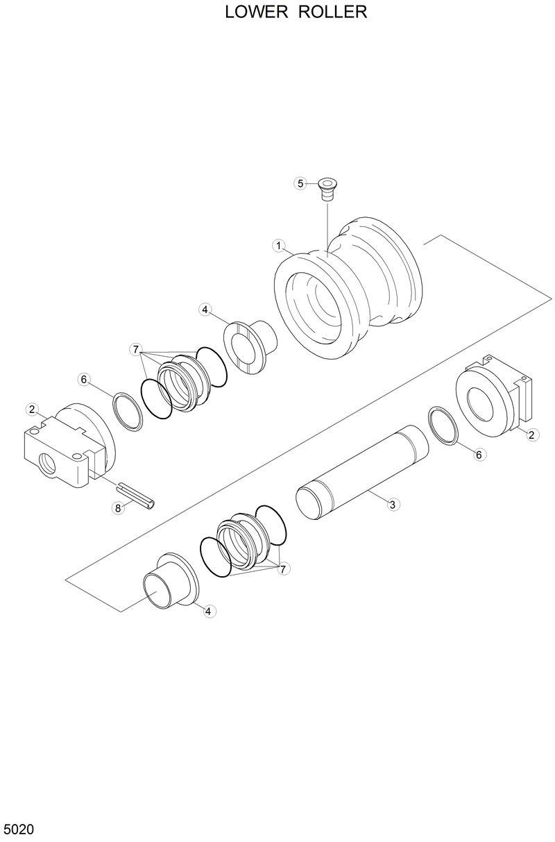Схема запчастей Hyundai R130LC - LOWER ROLLER 
