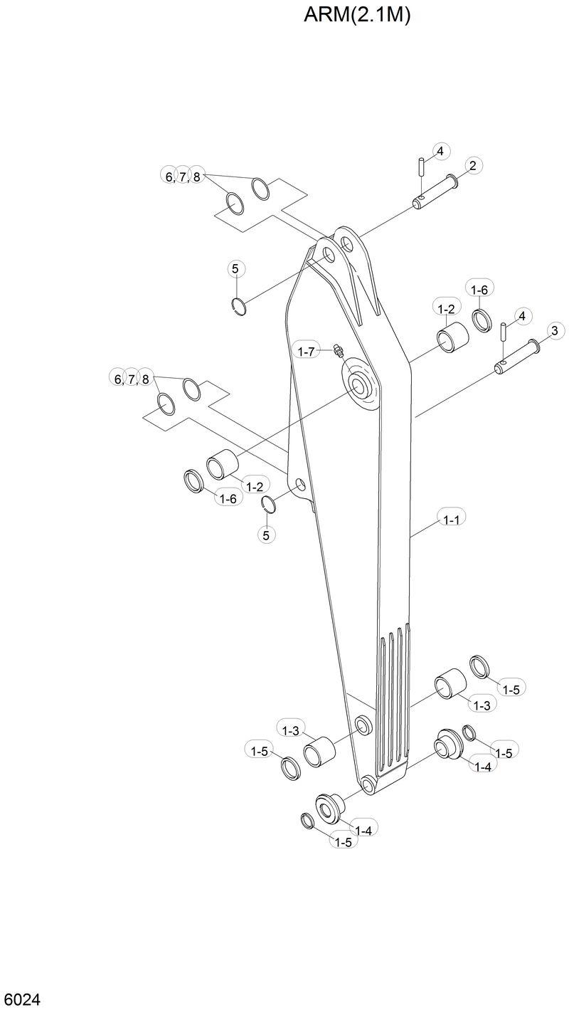 Схема запчастей Hyundai R130LC - ARM(2.1M) 