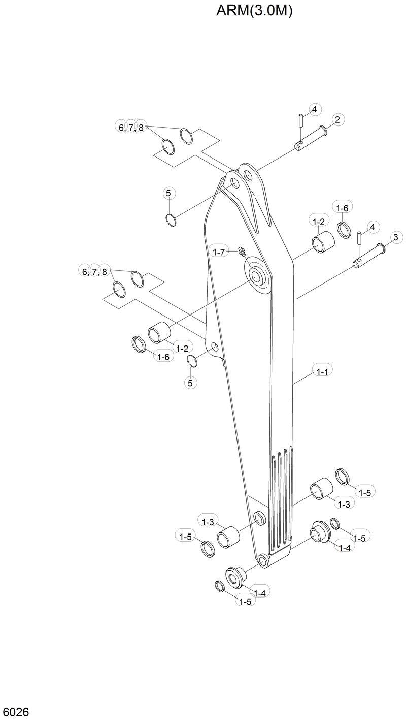 Схема запчастей Hyundai R130LC - ARM(3.0M) 