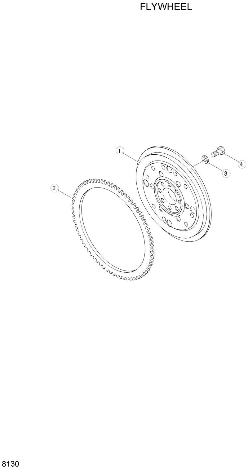 Схема запчастей Hyundai R130LC - FLYWHEEL 