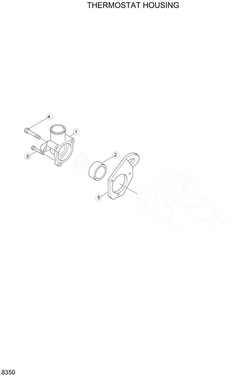 Схема запчастей Hyundai R130LC - THERMOSTAT HOUSING 