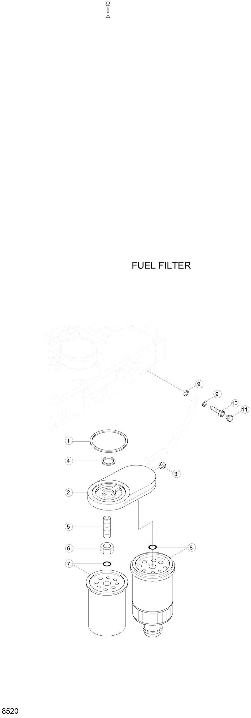 Схема запчастей Hyundai R130LC - FUEL FILTER 