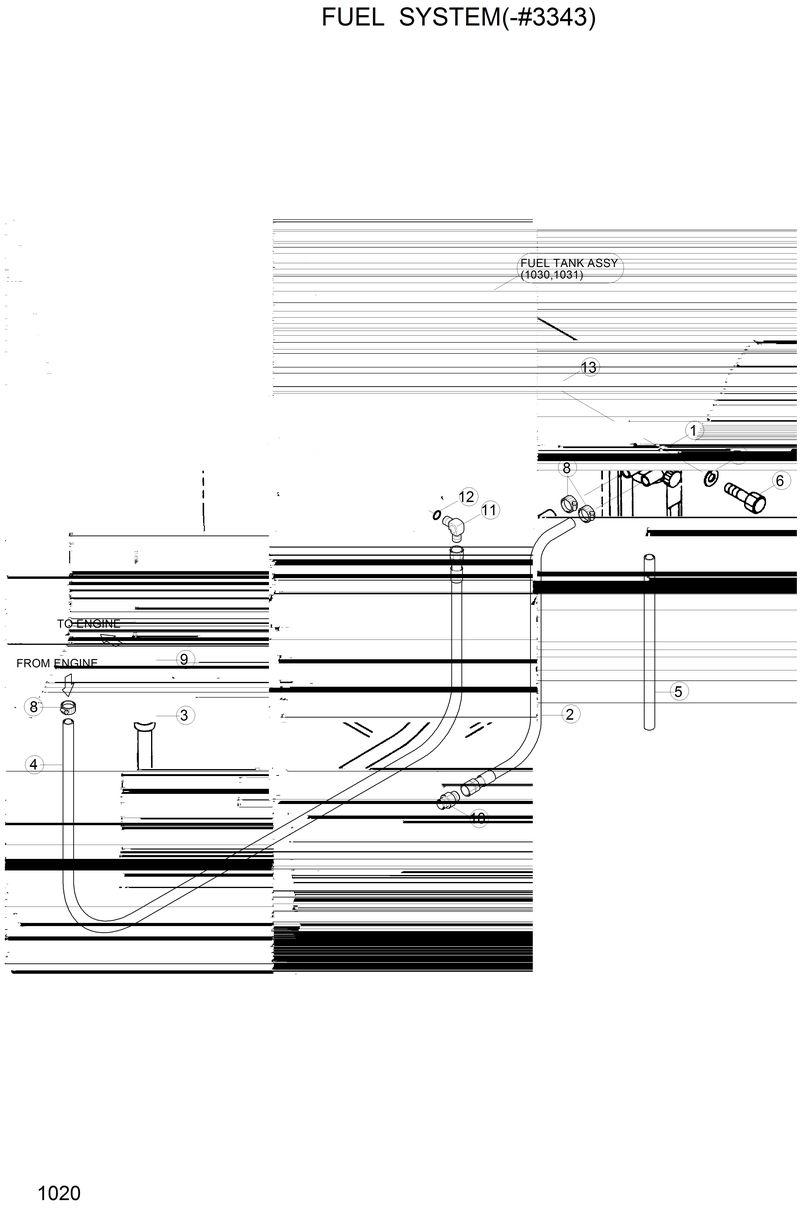 Схема запчастей Hyundai R200LC - FUEL SYSTEM(-#3343) 