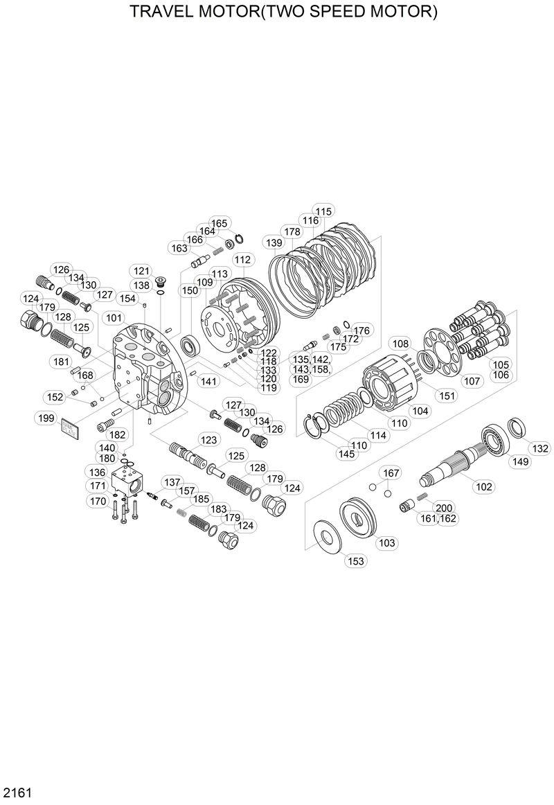 Схема запчастей Hyundai R200LC - TRAVEL MOTOR(TWO SPEED MOTOR) 