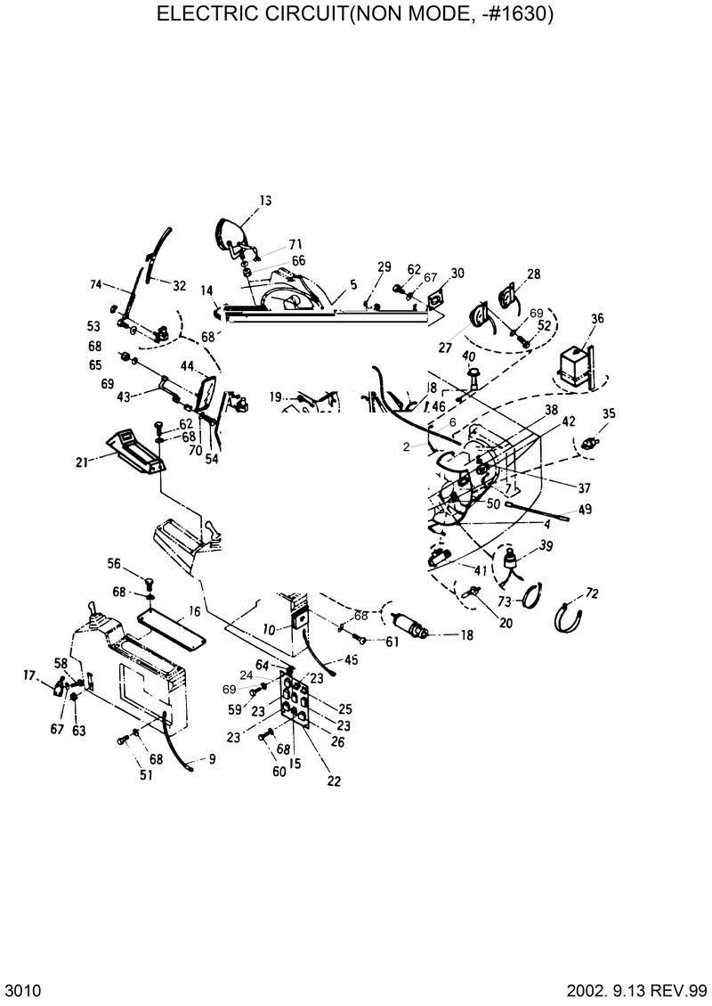 Схема запчастей Hyundai R200LC - ELECTRIC CIRCUIT(NON MODE, -#1630) 