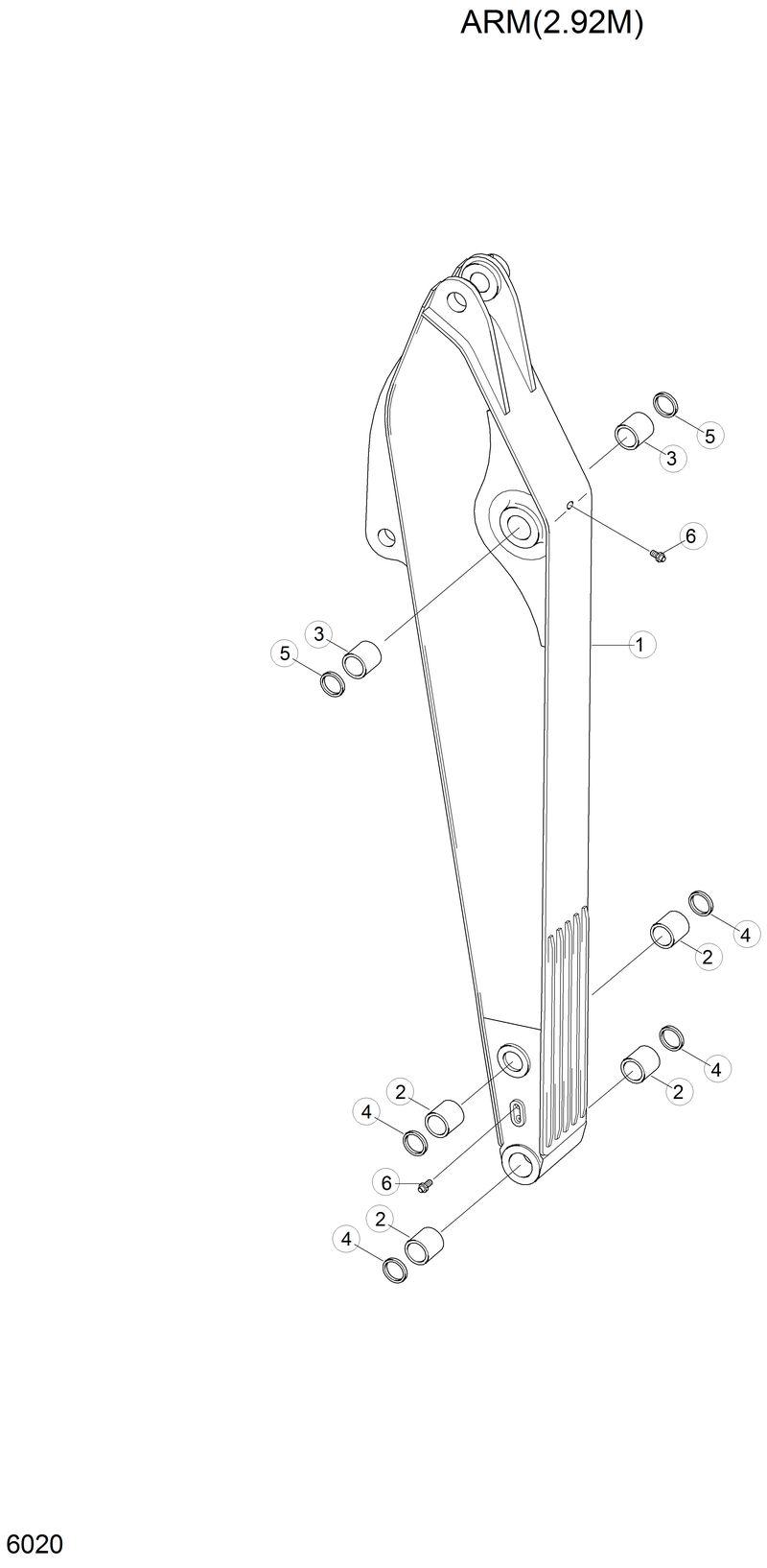 Схема запчастей Hyundai R200LC - ARM(2.92M) 