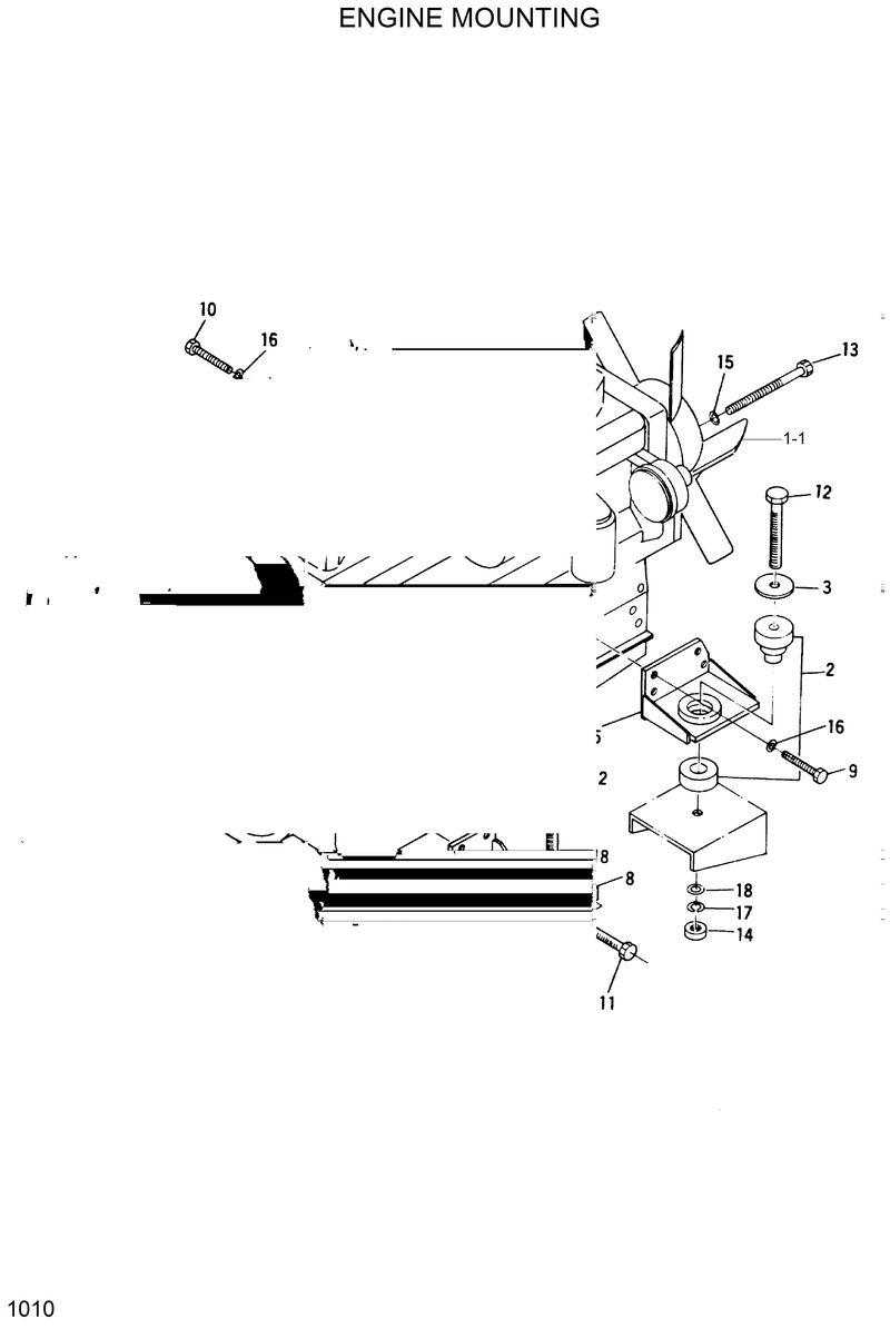 Схема запчастей Hyundai R280LC - ENGINE MOUNTING 