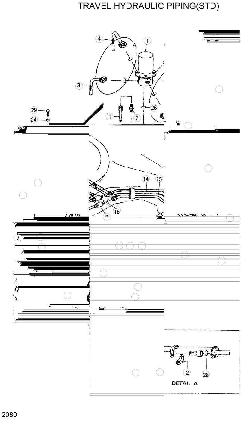 Схема запчастей Hyundai R280LC - TRAVEL HYDRAULIC PIPING(STD) 