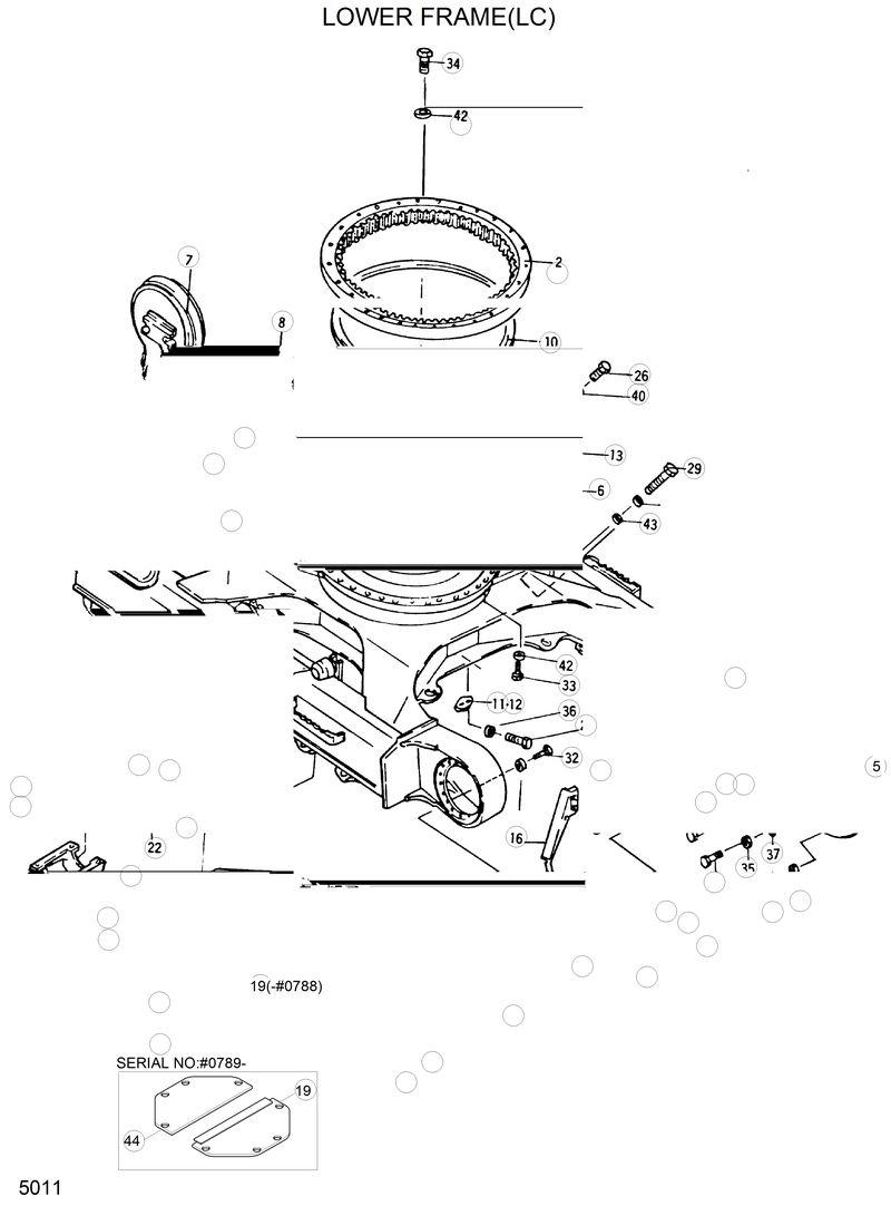 Схема запчастей Hyundai R280LC - LOWER FRAME(LC) 