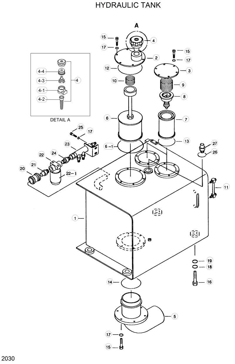 Схема запчастей Hyundai R290LC - HYDRAULIC TANK 