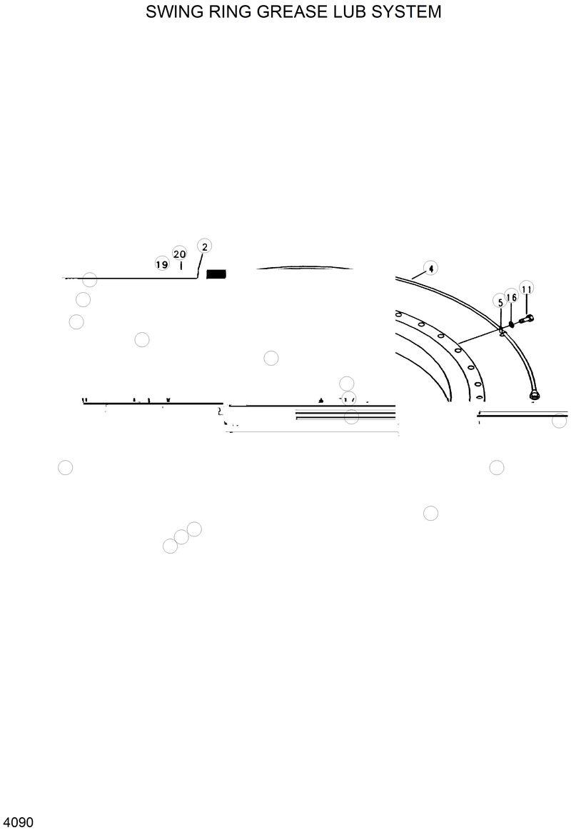 Схема запчастей Hyundai R290LC - SWING RING GREASE LUB SYSTEM 