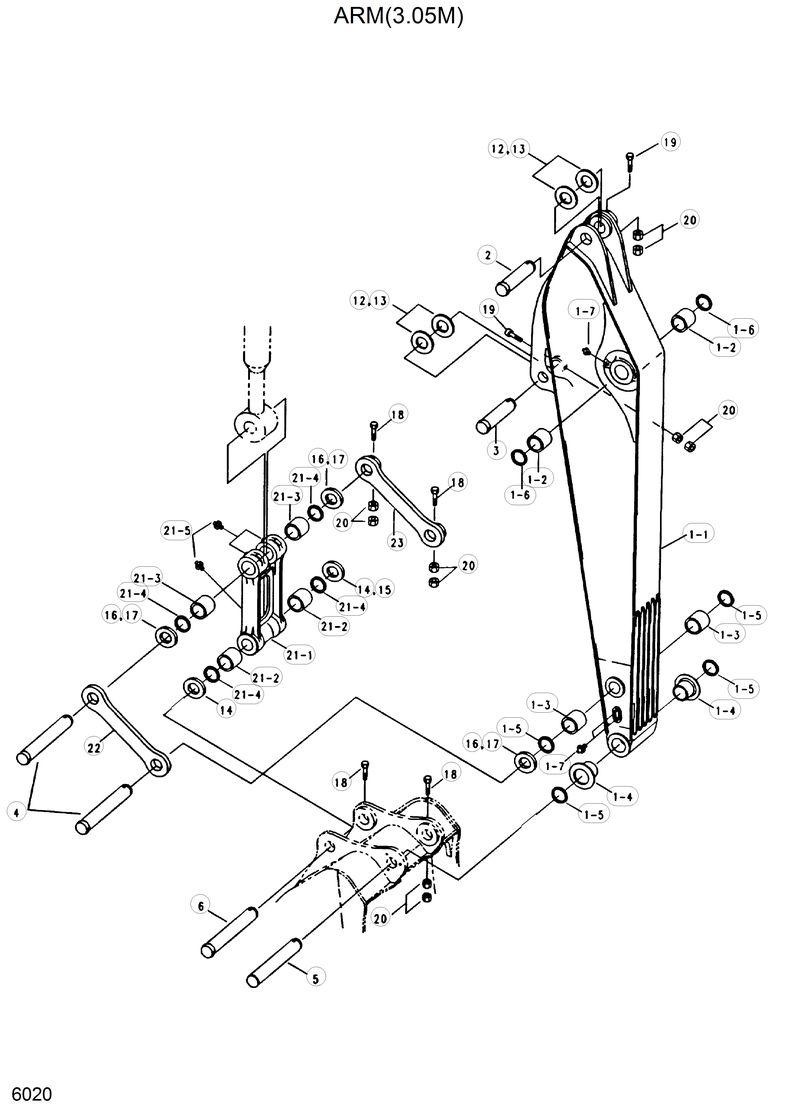 Схема запчастей Hyundai R290LC - ARM(3.05M) 