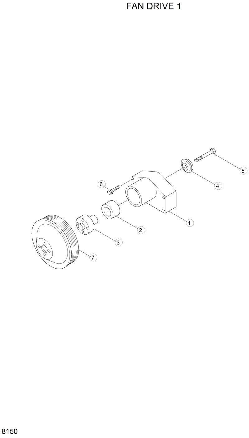 Схема запчастей Hyundai R290LC - FAN DRIVE 1 