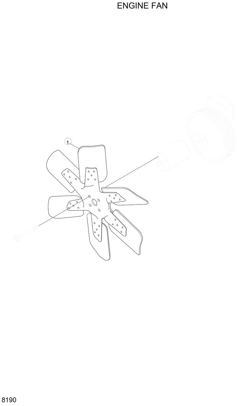 Схема запчастей Hyundai R290LC - ENGINE FAN 