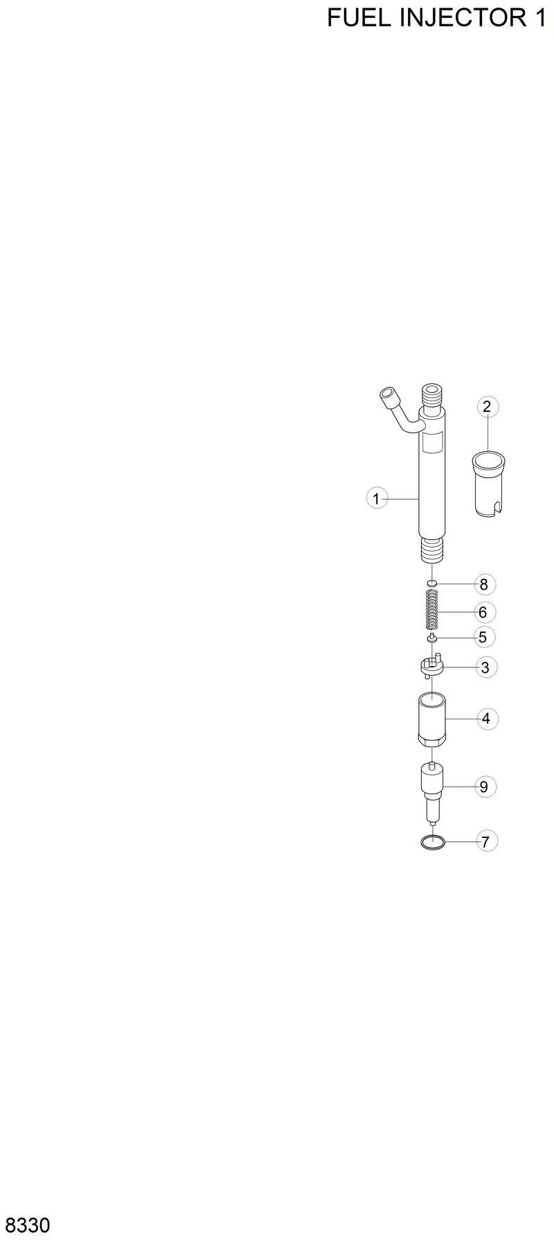 Схема запчастей Hyundai R290LC - FUEL INJECTOR 1 