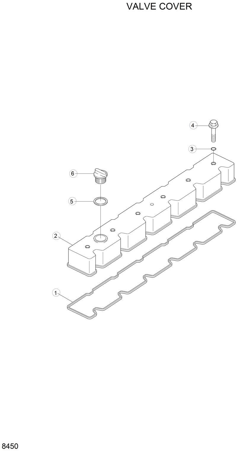 Схема запчастей Hyundai R290LC - VALVE COVER 