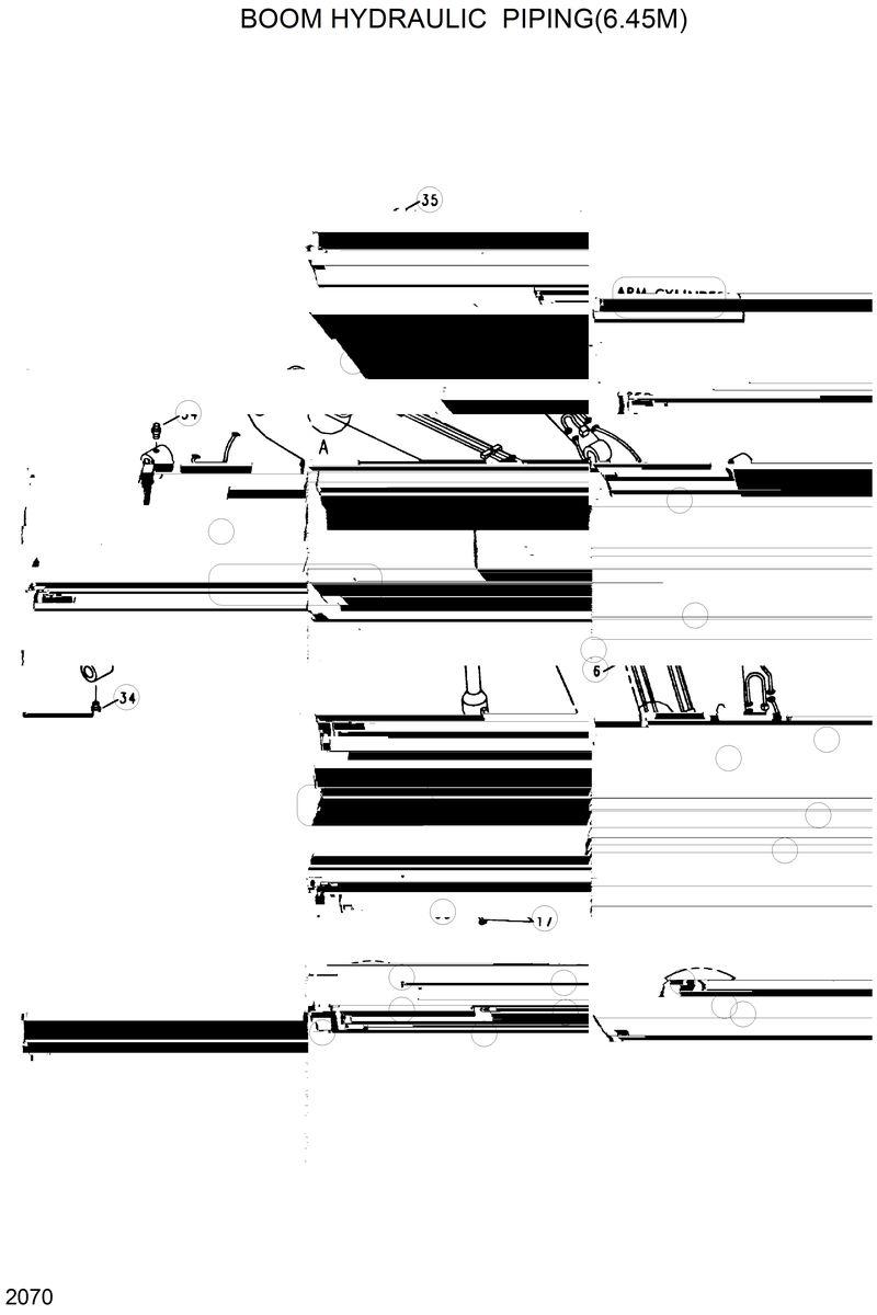 Схема запчастей Hyundai R320LC - BOOM HYD PIPING(6.45M) 