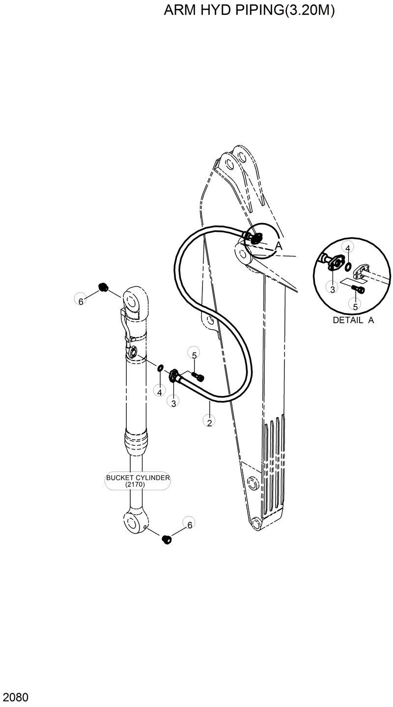 Схема запчастей Hyundai R320LC - ARM HYD PIPING(3.20M) 