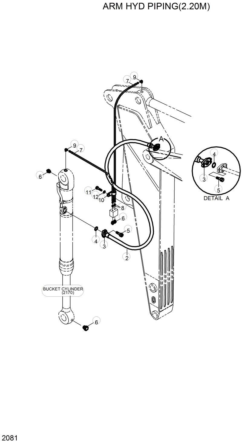 Схема запчастей Hyundai R320LC - ARM HYD PIPING(2.20M) 