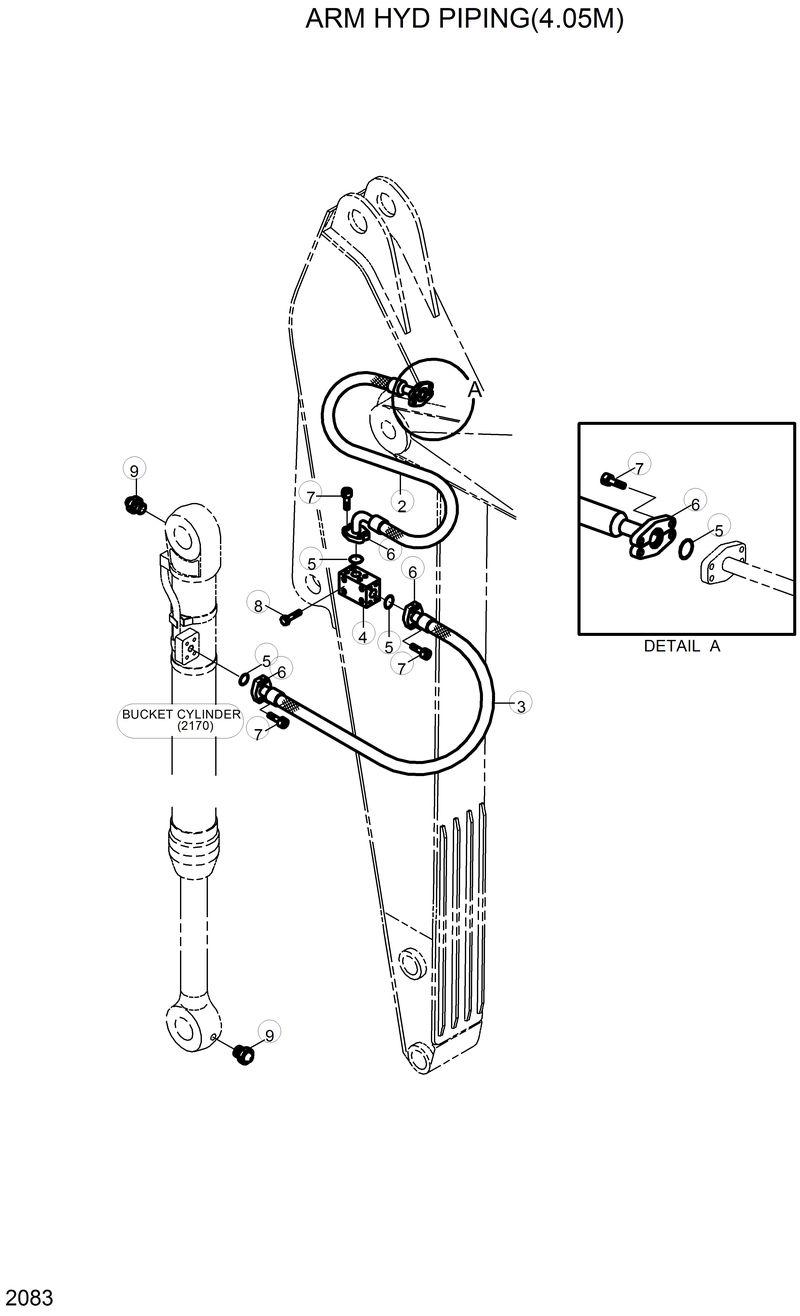 Схема запчастей Hyundai R320LC - ARM HYD PIPING(4.05M) 
